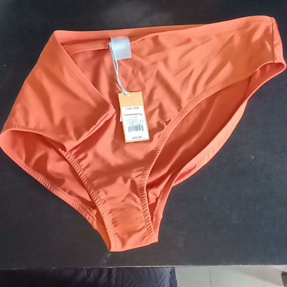 Kona Sol Bikini Bottom Plus Sz 24W/26W 3X Swim Swimming Rust Orange